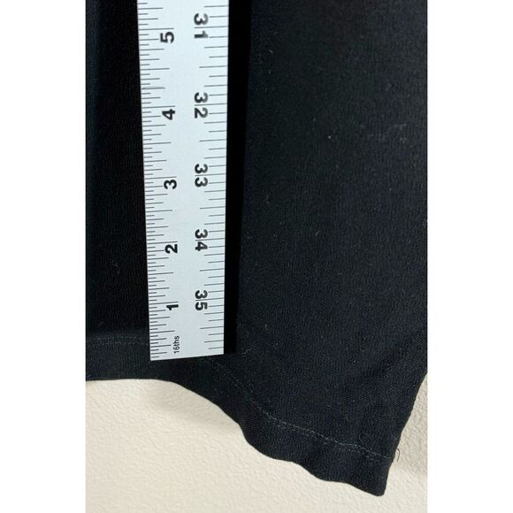 Eileen Fisher Knitted Wide Leg Stretch Black Pants Women's Large - Picture 8 of 12